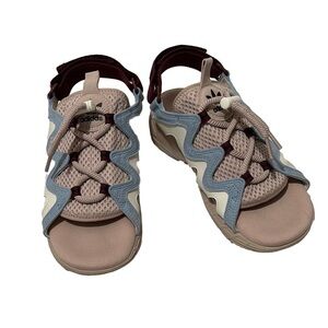 Adidas Astir Sports Sandals, Size 6, Tan, Blue, White & Magenta